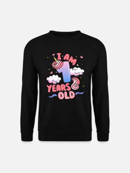 Ich Bin 1 Jahre Alt | Einhorn-thema | 1. - Unisex Pullover - Schwarz