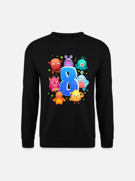 8. Geburtstag | Monster Geburtstag | Monster - Unisex Pullover - Schwarz