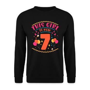 Cette fille a maintenant 7 | Thème Cupcake - Sweat-shirt Unisexe - noir - Devant - Alina (178cm) & Michal (187cm)