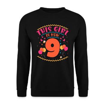 Cette fille a maintenant 9 | Thème Cupcake - Sweat-shirt Unisexe - noir - Devant - Alina (178cm) & Michal (187cm)