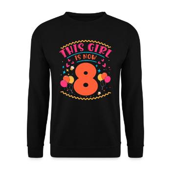Cette fille a maintenant 8 | Thème Cupcake - Sweat-shirt Unisexe - noir - Devant - Alina (178cm) & Michal (187cm)