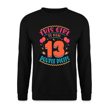 This Girl Is Now 13 | Cupcake Themed - Unisex Sweatshirt - black - Front - Alina (178cm) & Michal (187cm)