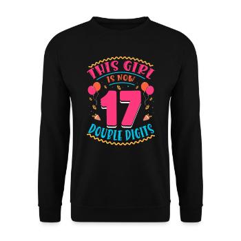 Cette fille a maintenant 17 | Thème Cupcake - Sweat-shirt Unisexe - noir - Devant - Alina (178cm) & Michal (187cm)