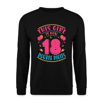 Cette fille a maintenant 18 | Thème Cupcake - Sweat-shirt Unisexe - noir - Devant - Alina (178cm) & Michal (187cm)