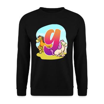 9th Birthday Riding Riding Theme Nine Party - Unisex Sweatshirt - black - Front - Alina (178cm) & Michal (187cm)