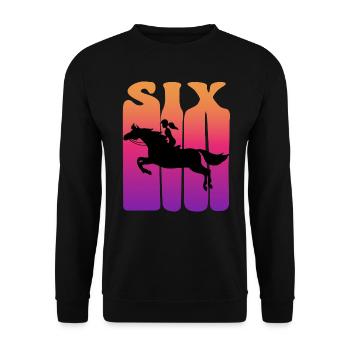 Girl rider, I am 6 years old, 6. - Unisex Sweatshirt - black - Front - Alina (178cm) & Michal (187cm)