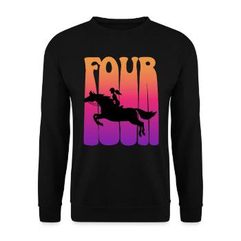 Girl riding, I am 4 years old, children 4. - Unisex Sweatshirt - black - Front - Alina (178cm) & Michal (187cm)