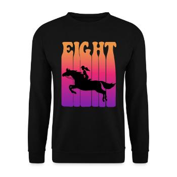 Girl riding, I am 8 years old, children 8. - Unisex Sweatshirt - black - Front - Alina (178cm) & Michal (187cm)