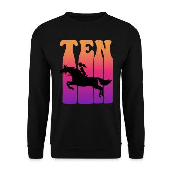 Girl riding, I am 10 years old, children 10. - Unisex Sweatshirt - black - Front - Alina (178cm) & Michal (187cm)