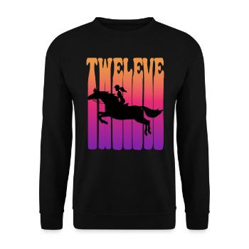 Girl riding, I am 12 years old, children 12. - Unisex Sweatshirt - black - Front - Alina (178cm) & Michal (187cm)