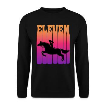 Girl riding, I am 11 years old, children 11. - Unisex Sweatshirt - black - Front - Alina (178cm) & Michal (187cm)