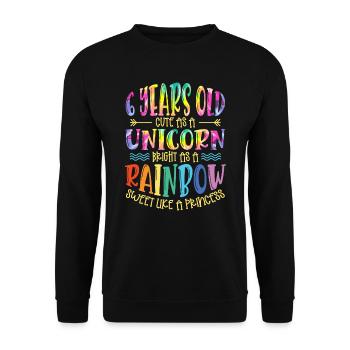 6 Jahre Alt Niedlich Wie Ein Einhorn Hell Wie Ein - Unisex Pullover - Schwarz - Vorne - Alina (178cm) & Michal (187cm)