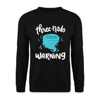 Three-cyclone warning 3rd birthday | Tornado - Unisex Sweatshirt - black - Front - Alina (178cm) & Michal (187cm)