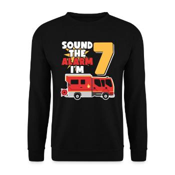 Sound The Alarm I at 7 | Firefighter Topic - Unisex Sweatshirt - black - Front - Alina (178cm) & Michal (187cm)