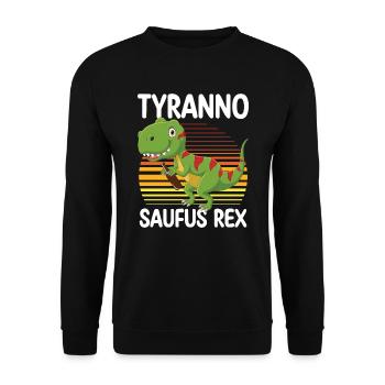 Tyranno Saufus Rex | Drôle de chemise de bière | Amusement - Sweat-shirt Unisexe - noir - Devant - Alina (178cm) & Michal (187cm)