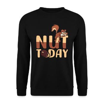 Nuss Today | Squirrel joke | Fun - Unisex Sweatshirt - black - Front - Alina (178cm) & Michal (187cm)