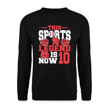 Cette légende du sport a maintenant 10 ans, jeu de baseball - Sweat-shirt Unisexe - noir - Devant - Alina (178cm) & Michal (187cm)