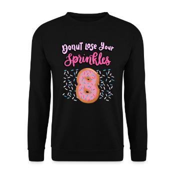 Donut Lose Your Sprinkles 8. Geburtstag | Donut - Unisex Pullover - Schwarz - Vorne - Alina (178cm) & Michal (187cm)