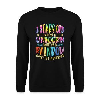 3 ans Mignon comme une licorne brillant comme un A - Sweat-shirt Unisexe - noir - Devant - Alina (178cm) & Michal (187cm)