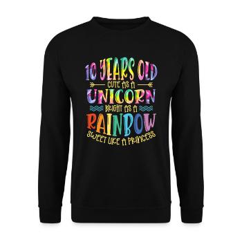 10 ans Mignon comme une licorne Brillant Comme - Sweat-shirt Unisexe - noir - Devant - Alina (178cm) & Michal (187cm)