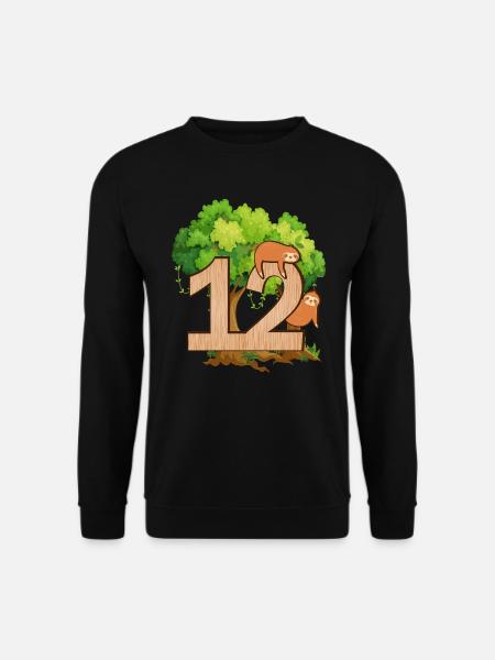 12th birthday | Sloth birthday | Sloth - Unisex Sweatshirt - black