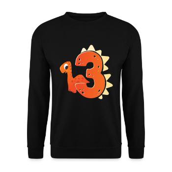 3ème anniversaire | | d’anniversaire de dinosaure - Sweat-shirt Unisexe - noir - Devant - Alina (178cm) & Michal (187cm)