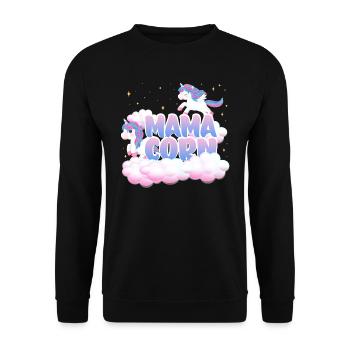 Mama Corn | Unicorn Birthday | Unicorn Theme | - Unisex Sweatshirt - black - Front - Alina (178cm) & Michal (187cm)
