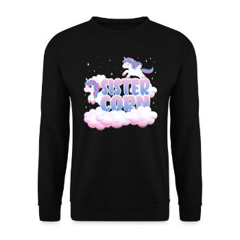 Sister Mais | Unicorn Birthday | Unicorn - Unisex Sweatshirt - black - Front - Alina (178cm) & Michal (187cm)