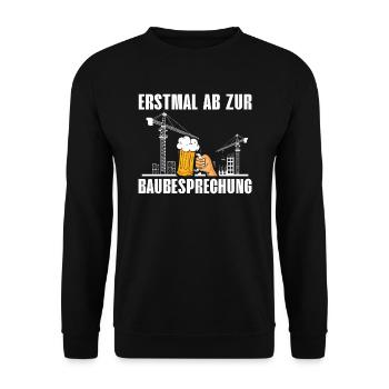 FIRST OFF TO THE BAUBESPRENCHUNG beer lovers - Unisex Sweatshirt - black - Front - Alina (178cm) & Michal (187cm)
