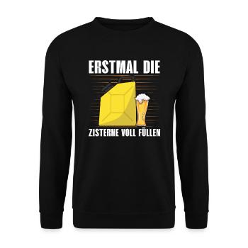FIRST FILL THE CISTERN BEER LOVERS - Unisex Sweatshirt - black - Front - Alina (178cm) & Michal (187cm)