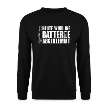 AUJOURD’HUI LA BATTERIE EST DÉCONNECTÉE Amateurs de bière - Sweat-shirt Unisexe - noir - Devant - Alina (178cm) & Michal (187cm)