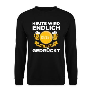 WEI DU SÄUFST IS ONLY IN FRONT OF US IN THE VILLAGE - Unisex Sweatshirt - black - Front - Alina (178cm) & Michal (187cm)