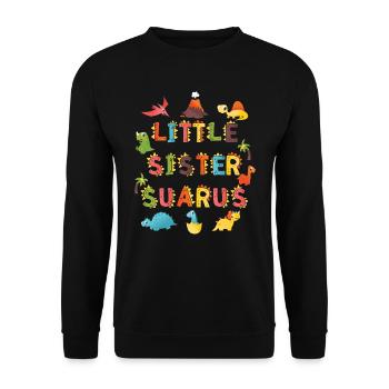 Sister Saurus | Dinosaur Birthday | - Unisex Sweatshirt - black - Front - Alina (178cm) & Michal (187cm)