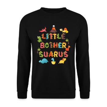 Brother Saurus | Dinosaur Birthday | - Unisex Sweatshirt - black - Front - Alina (178cm) & Michal (187cm)