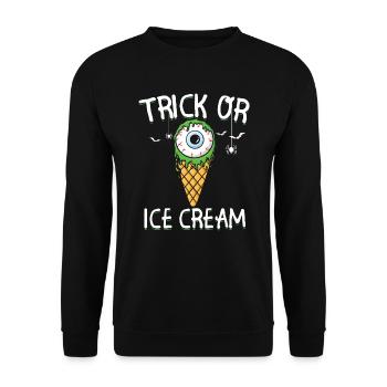 Astuce ou crème glacée Creepy Eyeball Halloween - Sweat-shirt Unisexe - noir - Devant - Alina (178cm) & Michal (187cm)