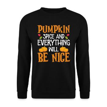Épice de citrouille et tout sera bien costume d’Halloween - Sweat-shirt Unisexe - noir - Devant - Alina (178cm) & Michal (187cm)
