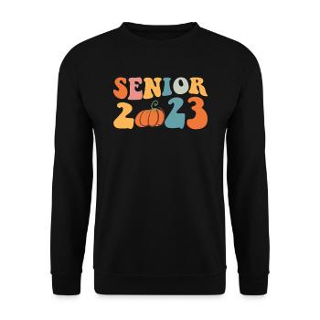 Fête costumée d’Halloween Senior 2023 avec citrouille - Sweat-shirt Unisexe - noir - Devant - Alina (178cm) & Michal (187cm)
