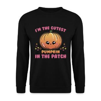 Je suis la citrouille la plus douce sur le - Sweat-shirt Unisexe - noir - Devant - Alina (178cm) & Michal (187cm)