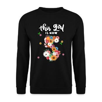 Cette fille est maintenant 5 fleurs colorées 5. - Sweat-shirt Unisexe - noir - Devant - Alina (178cm) & Michal (187cm)