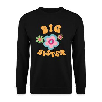 Big Sister Adorable Cluster Of Flowers Bloom - Unisex Pullover - Schwarz - Vorne - Alina (178cm) & Michal (187cm)