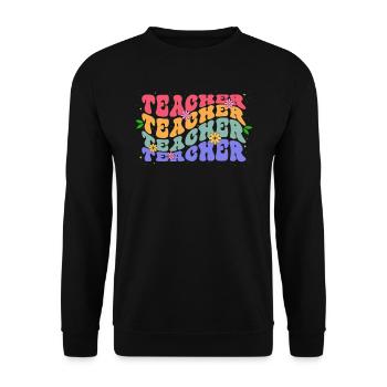 Teachers Colorful Flower Theme School Educators - Unisex Sweatshirt - black - Front - Alina (178cm) & Michal (187cm)
