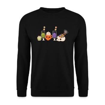 Creepy Horror Skull Ghostly - Unisex Sweatshirt - black - Front - Alina (178cm) & Michal (187cm)