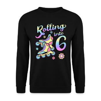 Rouler en 6 patins à roulettes Patins 6e année - Sweat-shirt Unisexe - noir - Devant - Alina (178cm) & Michal (187cm)