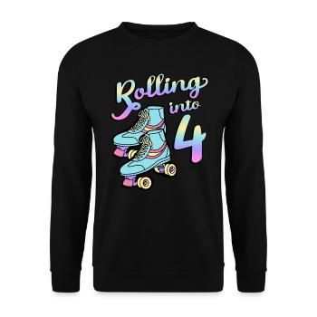 Rolling Into 4 Roller Skaters Schlittschuhe 4 - Unisex Pullover - Schwarz - Vorne - Alina (178cm) & Michal (187cm)
