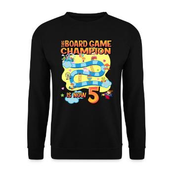 This board game Champion is now 5 | - Unisex Sweatshirt - black - Front - Alina (178cm) & Michal (187cm)