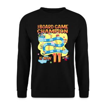 This board game Champion is now 11 | - Unisex Sweatshirt - black - Front - Alina (178cm) & Michal (187cm)