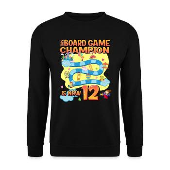 This board game Champion is now 12 | - Unisex Sweatshirt - black - Front - Alina (178cm) & Michal (187cm)