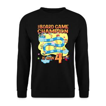 This Board Game Champion Is Now 4 | - Unisex Sweatshirt - black - Front - Alina (178cm) & Michal (187cm)