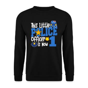 Ce petit policier a maintenant 1,1 an - Sweat-shirt Unisexe - noir - Devant - Alina (178cm) & Michal (187cm)