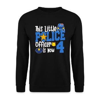 This little cop is now 4 years old, 4 - Unisex Sweatshirt - black - Front - Alina (178cm) & Michal (187cm)
